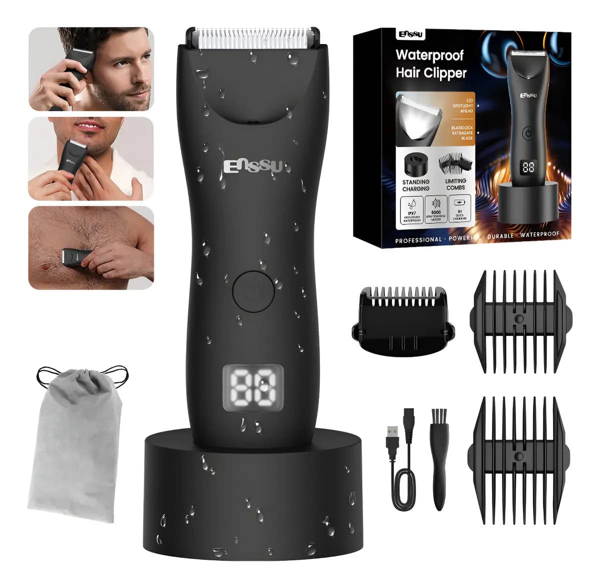 Enssu Aparador De Pelos Corporais Masculino Com Base Cor Preto — foto 1 de 9