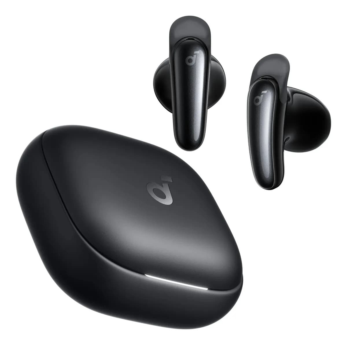 Soundcore Liberty Buds da Anker, Fone de Ouvido Bluetooth Sem Fio, Design Semi-Intra-Auricular, Aletas Auriculares Removíveis, Cancelamento de Ruído Adaptativo em Tempo Real, 30H de Reprodução, Preto — foto 1 de 7