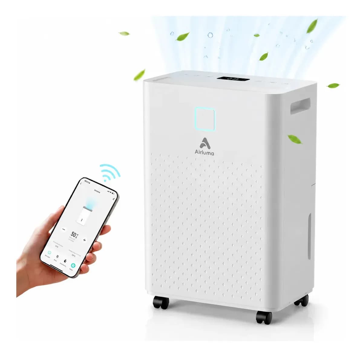 Desumidificador Compressor 8L/Dia, Silencioso, Antimofo, Área Até 120m², Controle Wi-Fi, Drenagem Contínua, Timer 24h, Display Digital, Filtro Removível, Para Quartos e Salas, Airluma — foto 1 de 11