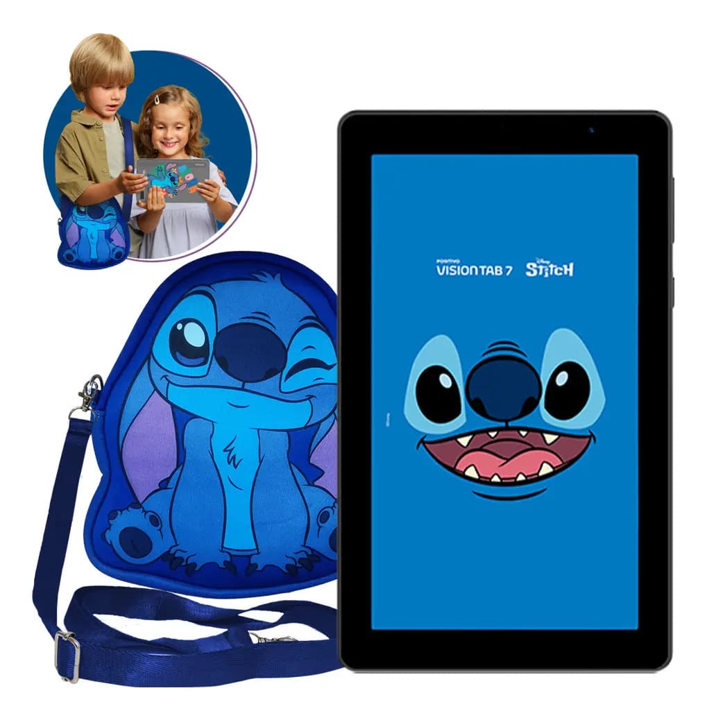 Tablet Positivo Vision Tab 7 Stitch, 64 GB, 3 GB RAM, Tela 7" IPS, Android 14 Go, com Capa e Mochila — foto 1 de 12