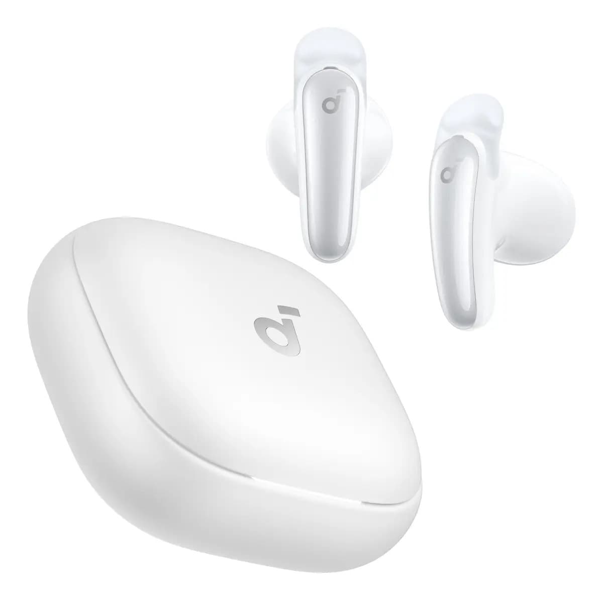 Soundcore Liberty Buds da Anker, Fone de Ouvido Bluetooth Sem Fio, Design Semi-Intra-Auricular, Aletas Auriculares Removíveis, Cancelamento de Ruído Adaptativo em Tempo Real, 30H de Reprodução, Branco — foto 1 de 7