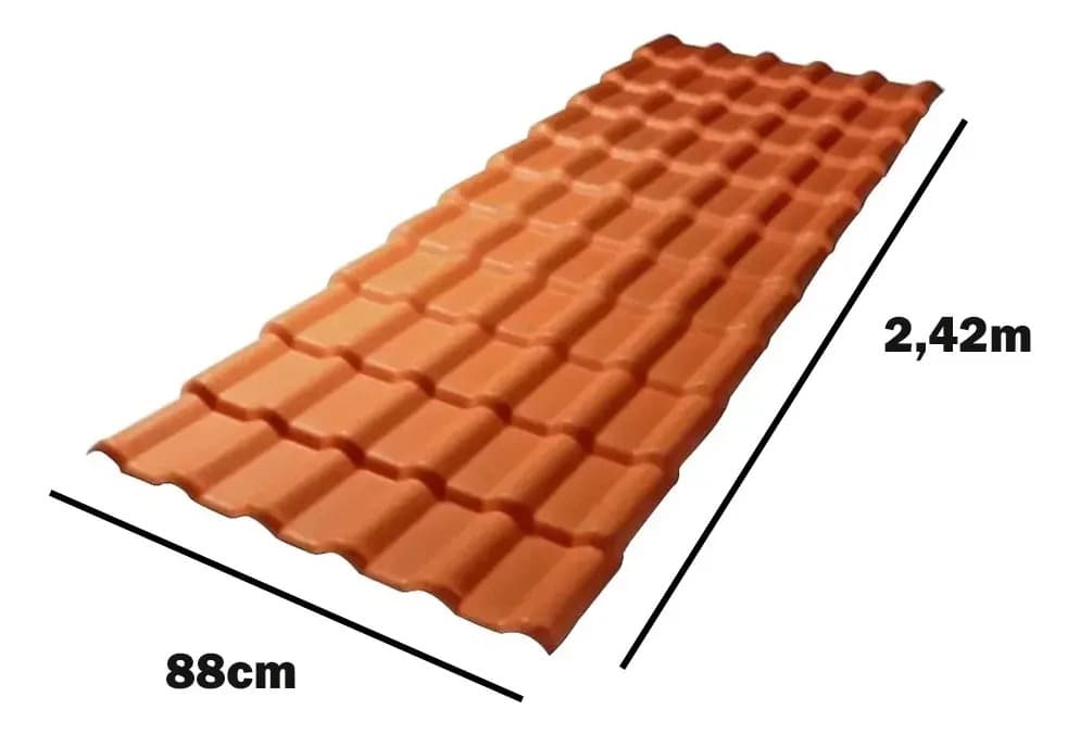 Telha Pvc Plan Precon 2.42x0.88m Terracota — foto 1 de 9