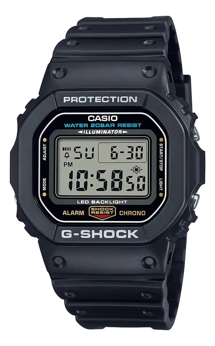 Relógio Casio G-Shock DW-5600UE-1DR Digital, de Resina Preta e Resistente à Água 200m — foto 1 de 9
