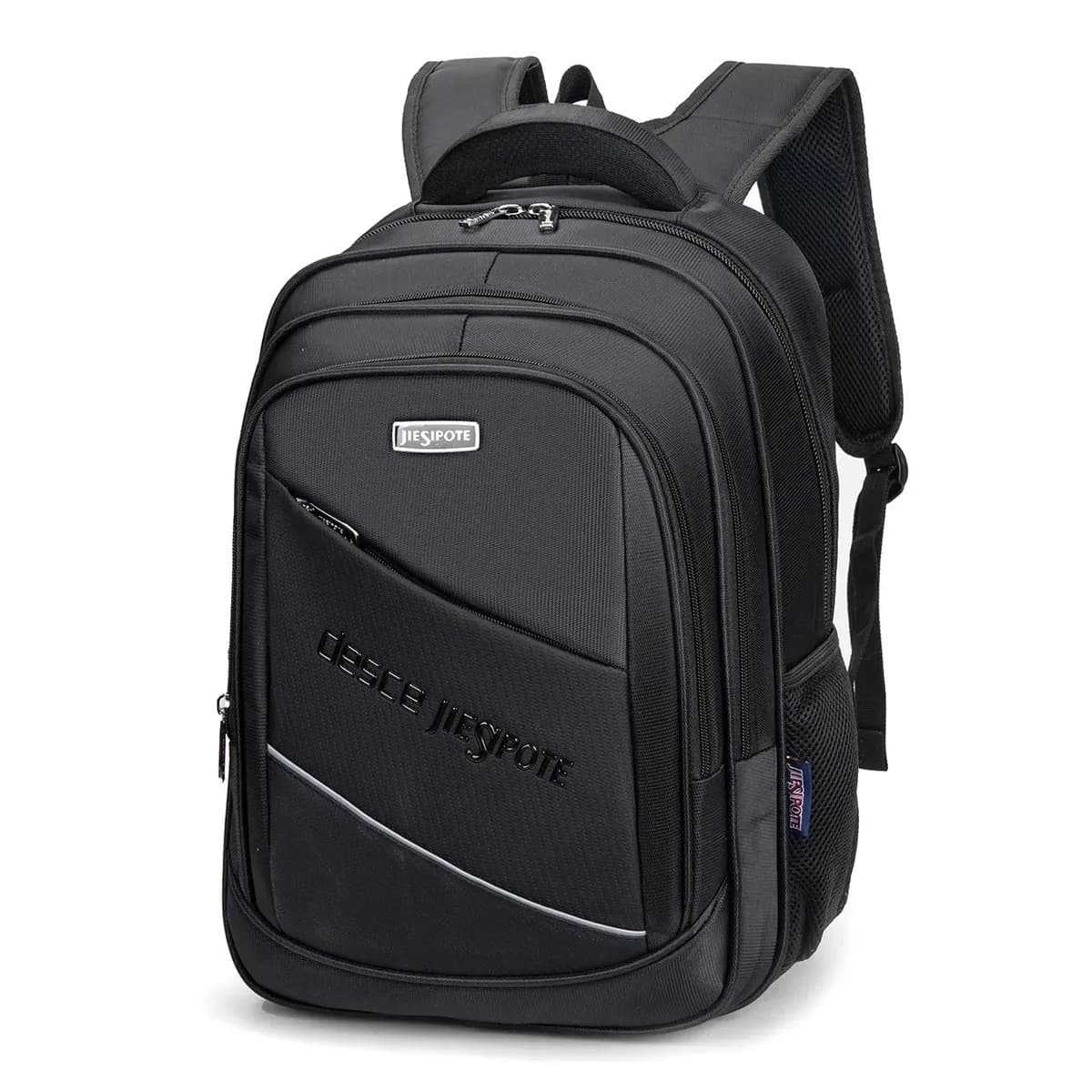 Mochila Estudantil JIESIPOTE de grande capacidade, acabamento de qualidade, faixa reflexiva noturna, diversos compartimentos, design unissex, adequada para escola, faculdade e passeios curtos — foto 1 de 8