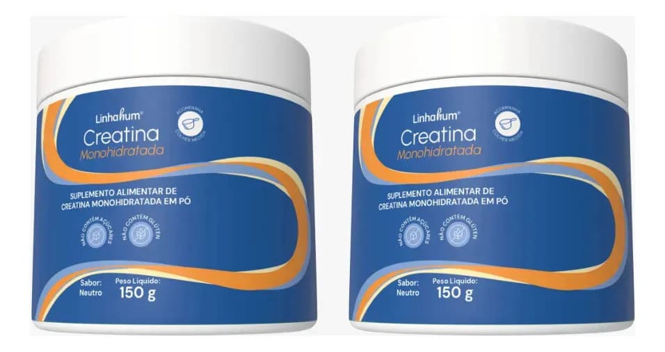 2un Creatina Suplemento 100% Monohidratada Muscular Linhahum Neutro — foto 1 de 4