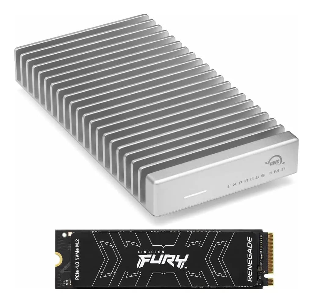 Unidade externa SSD Nvme Owc 1m2 Express 1TB Usb4 Thunderbolt Grey — foto 1 de 9