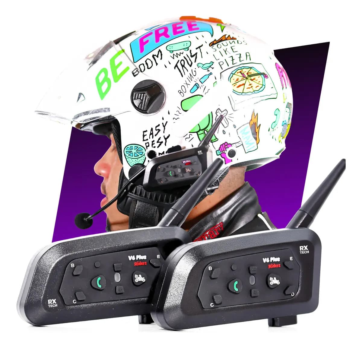 Par Intercomunicador V6 Plus Capacete Comunicador Sem Fio Bluetooth Moto Par Fone De Ouvido Para Capacete Kit Conversar Moto Garupa — foto 1 de 12