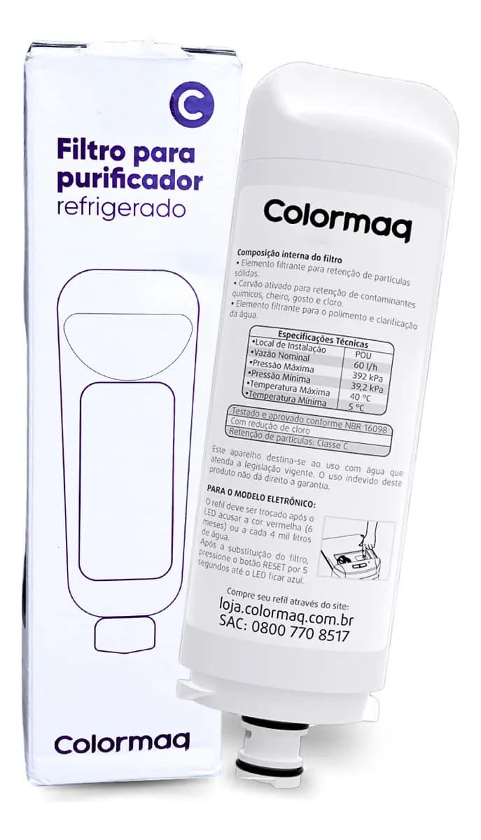 Refil Filtro Purificador Eletronico Agua Colormaq