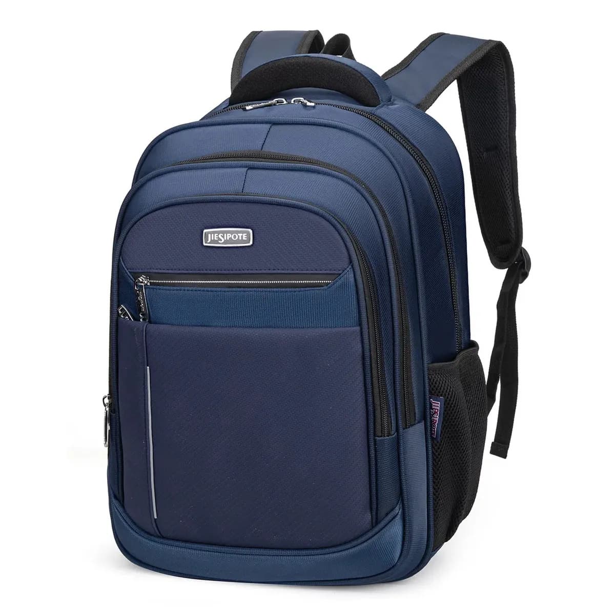 JIESIPOTE Mochila Masculina Multiuso Porta Notebook Preta Reforçada, Vários Compartimentos Organizadores, Costas Acolchoadas, Confortável para Escola, Escritório e Viagens Curtas — foto 1 de 8