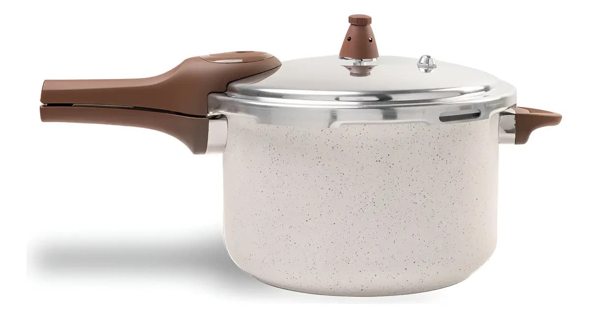 Panela Pressao Brinox 4952/103 Ceramic Pressure Indução 6,8l Vanilla — foto 1 de 10
