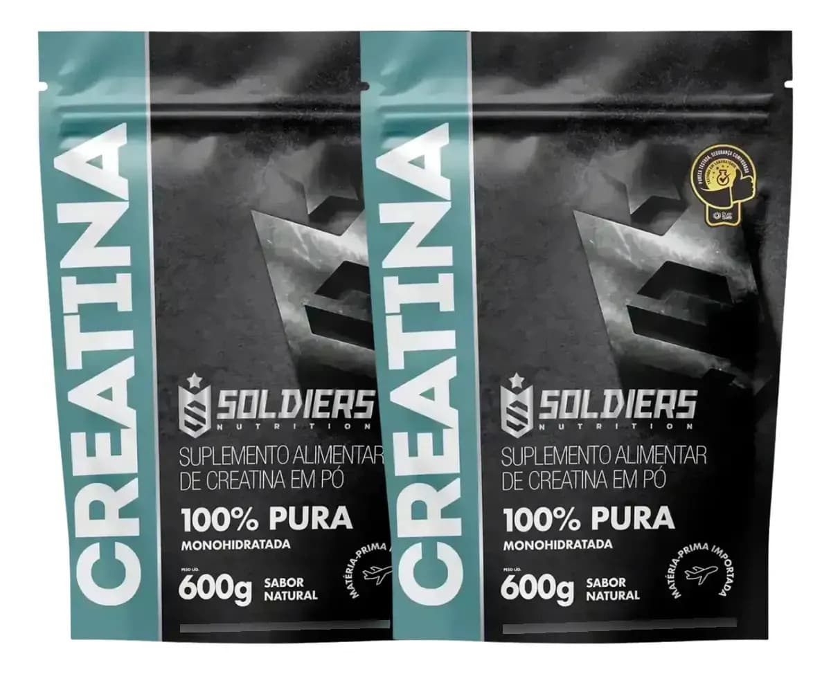 Creatina Monohidratada 1200g Soldiers Nutrition 100% Pura Sem Sabor — foto 1 de 4