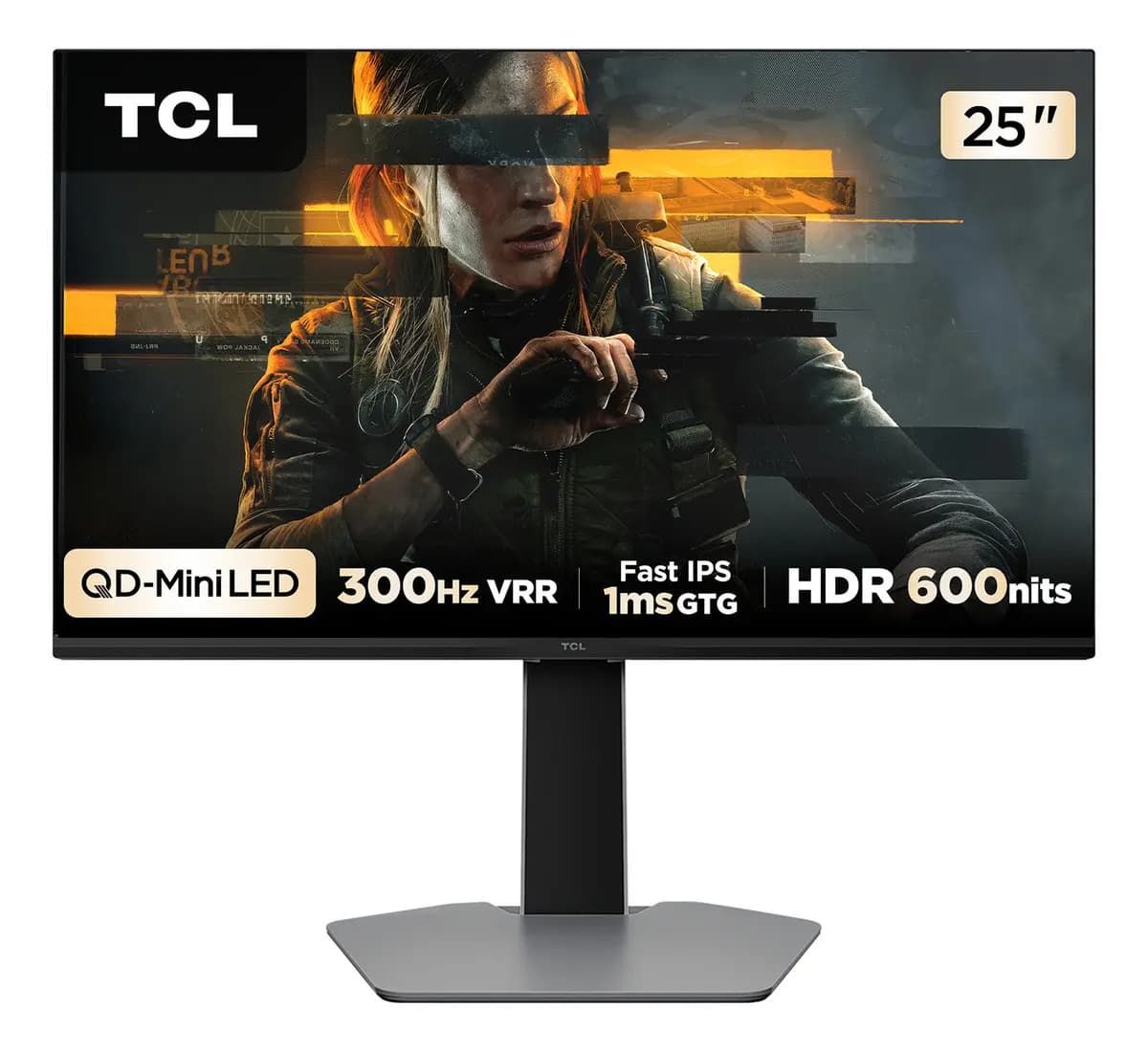 Monitor Gamer TCL 25 Polegadas QLED Mini LED Full HD G64 300Hz 1ms (GtG) Freesync HDR 600 nits 25G64 — foto 1 de 9