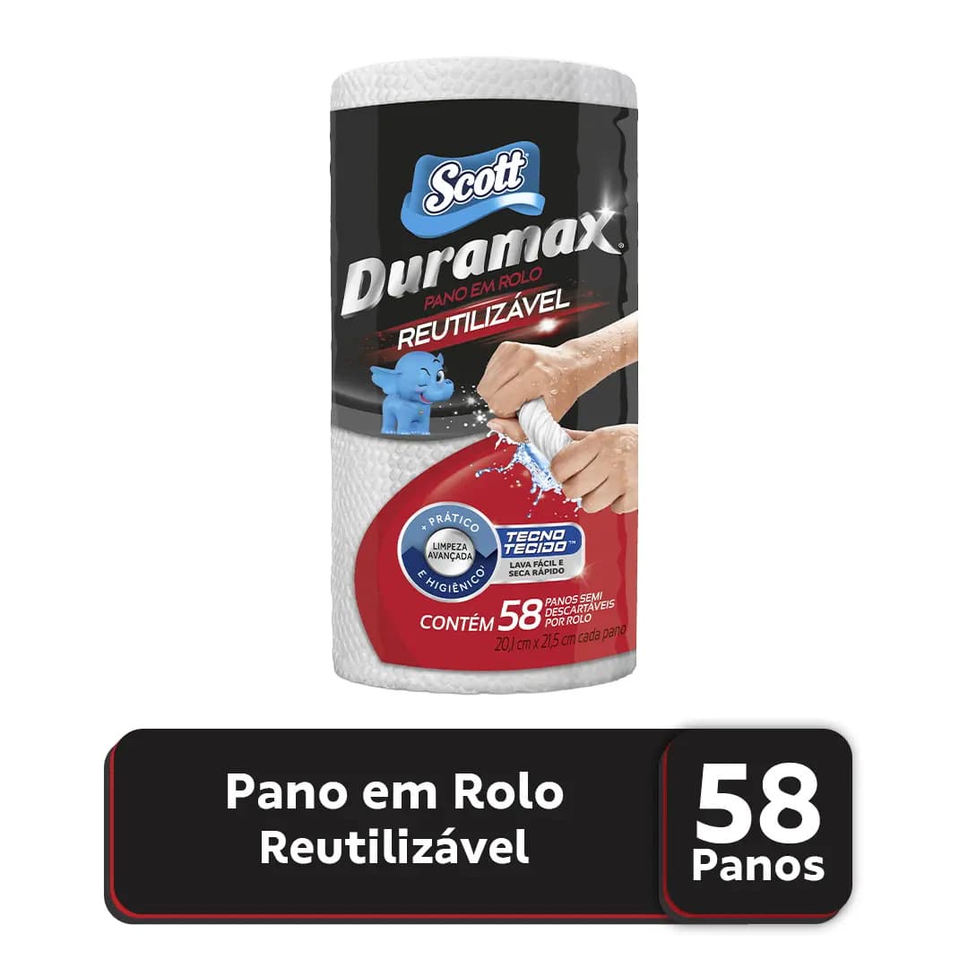 Pano Reutilizável Scott Duramax Rolo Branco 58 unidades