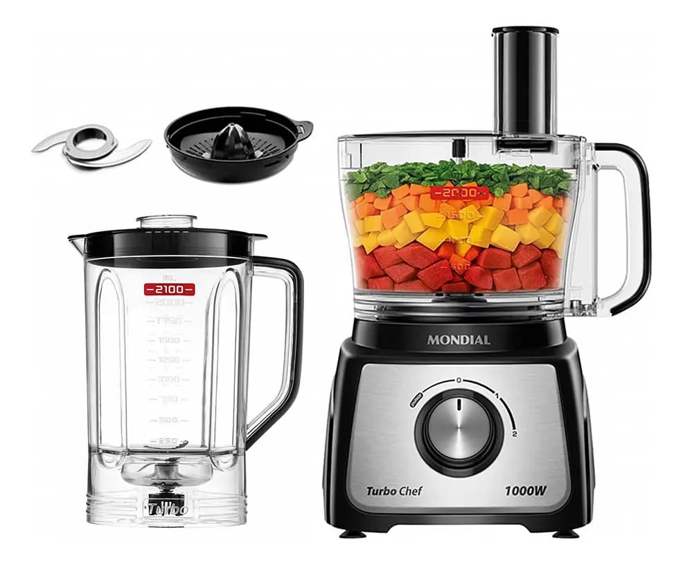 Multiprocessador Turbo Chef 3 Em 1 Mondial 1000W MPB-02-BE