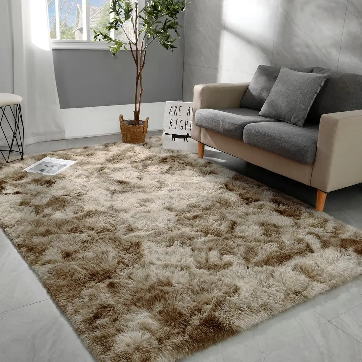 Tapete 2,00x1,50 Peludo Felpudo Para Sala e Quarto Cores Cor Bege-mesclado Desenho Do Tecido Pelo Alto Casa Laura Enxovais Tapete Médio Para Sala 2x1,5m, Antiderrapante e Lavável - Bege Mesclado — foto 1 de 8