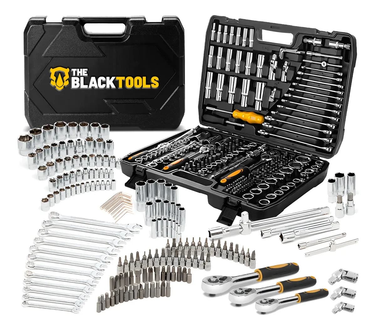 Jogo Soquetes Catracas Ferramentas Kit Chave 216 Peças Completa Oficina Master Maleta Tkf216 The Black Tools — foto 1 de 10