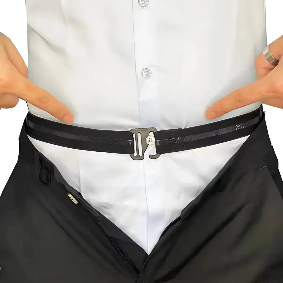 Cinto Segura Camisa Social Invisível Prende Dentro Da Calça Camisa Social Alinhada Elástico Preto Adulto — foto 1 de 9