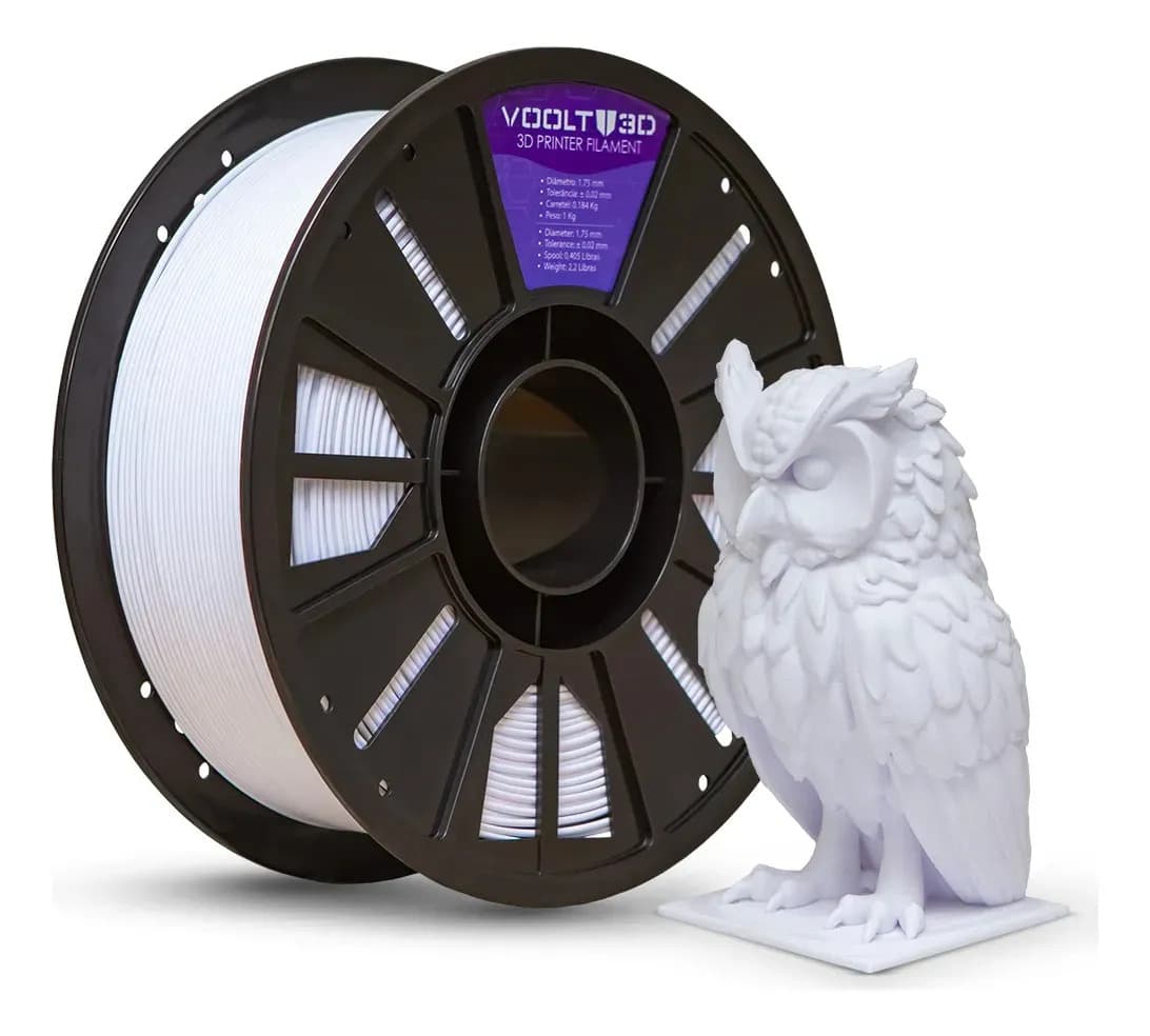 Voolt 3d Filamento Pla Velvet Premium High Speed 1kg 1,75mm Cor Pla Branco Velvet — foto 1 de 2
