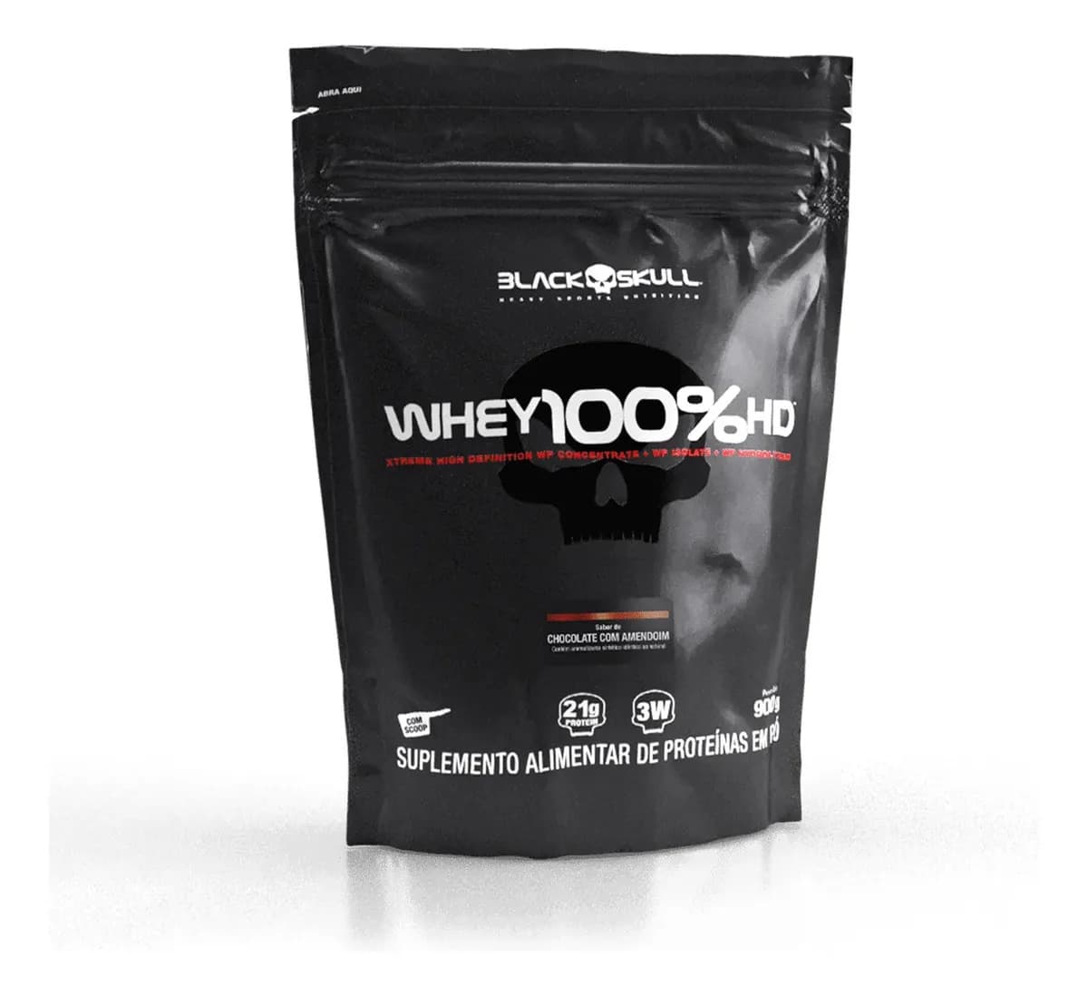 Refill Whey 100% Hd Sabores I 900g I Black Skull Chocolate Com Amendoim — foto 1 de 8