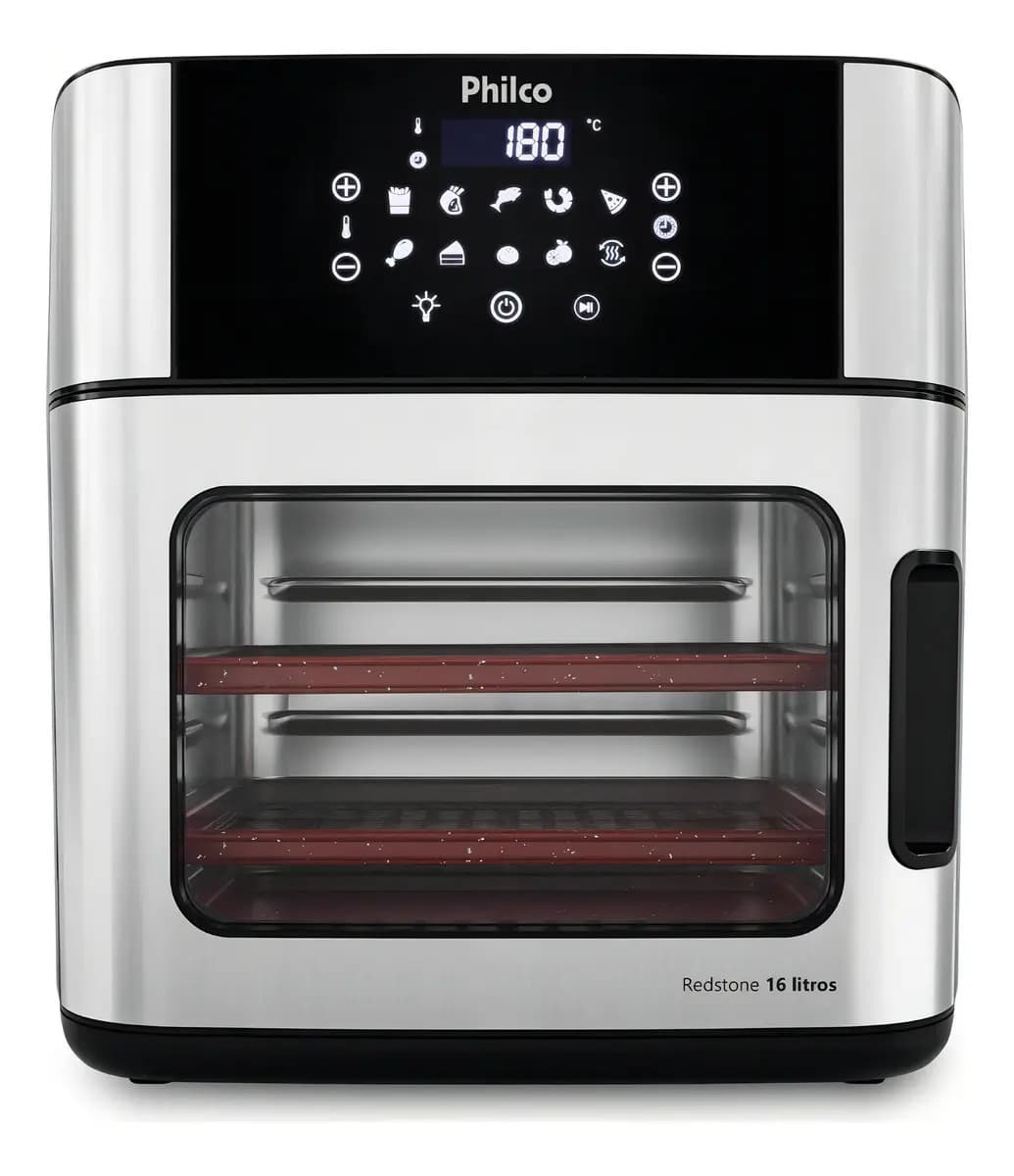 Fritadeira air fryer philco PAF16A 4 em 1 painel digital 16l preto — foto 1 de 11