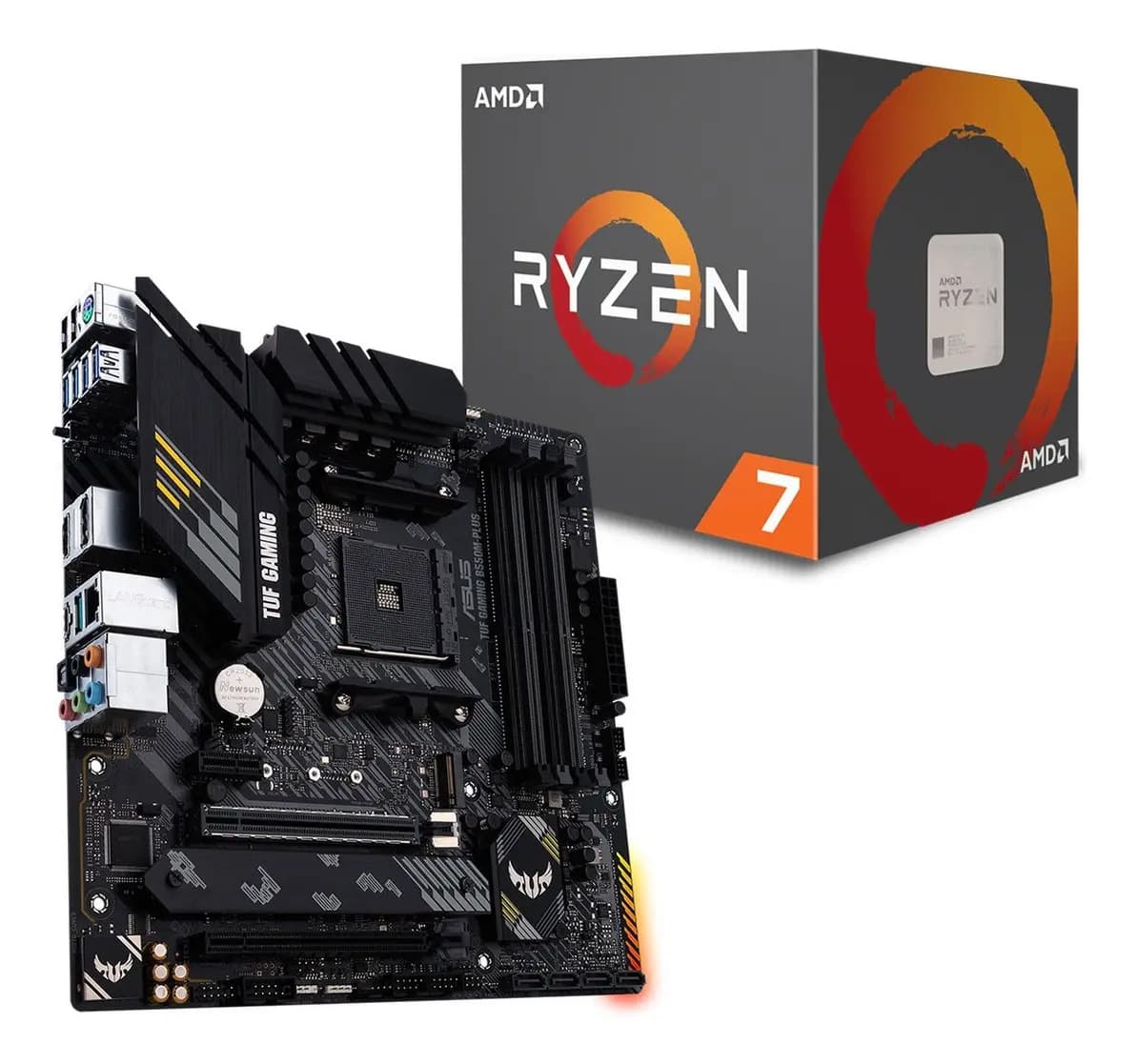 Kit Asus Tuf Gaming B550m-plus + Processador Ryzen R7 5700g Cor Marrom-escuro