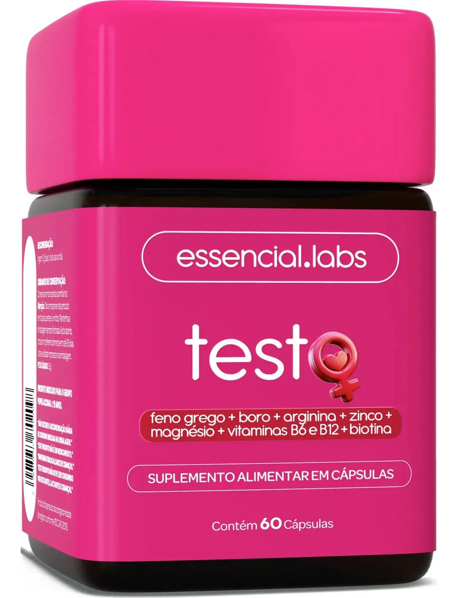 TESTO ESSENCIAL para MULHERES - Fórmula Exclusiva com Feno Grego + Boro + Arginina + ZMA + Biotina + Vitaminas B6 e B12 - 60 Cápsulas — foto 1 de 6