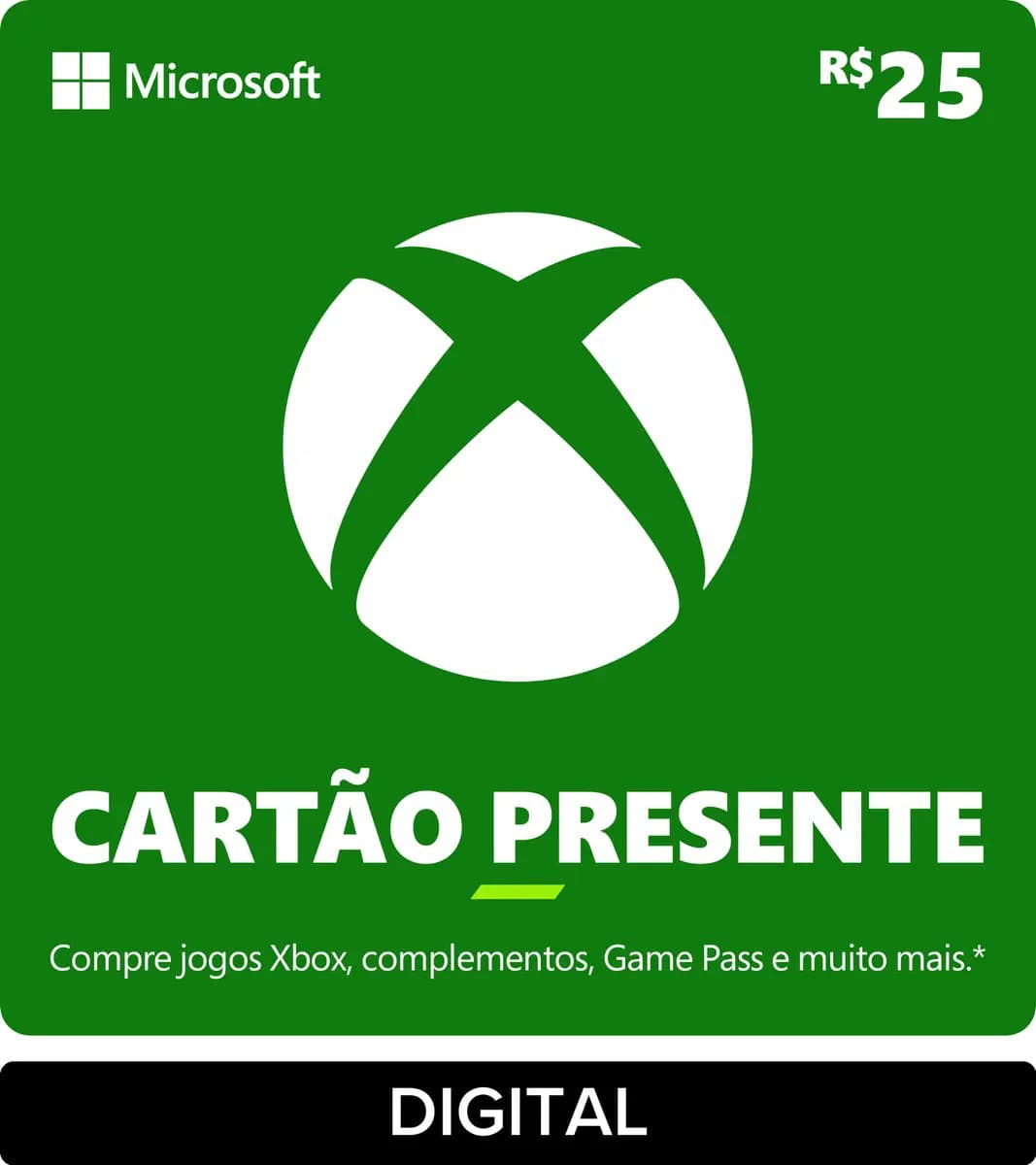 Xbox Cartão Presente R$ 25 Gift card (Digital)