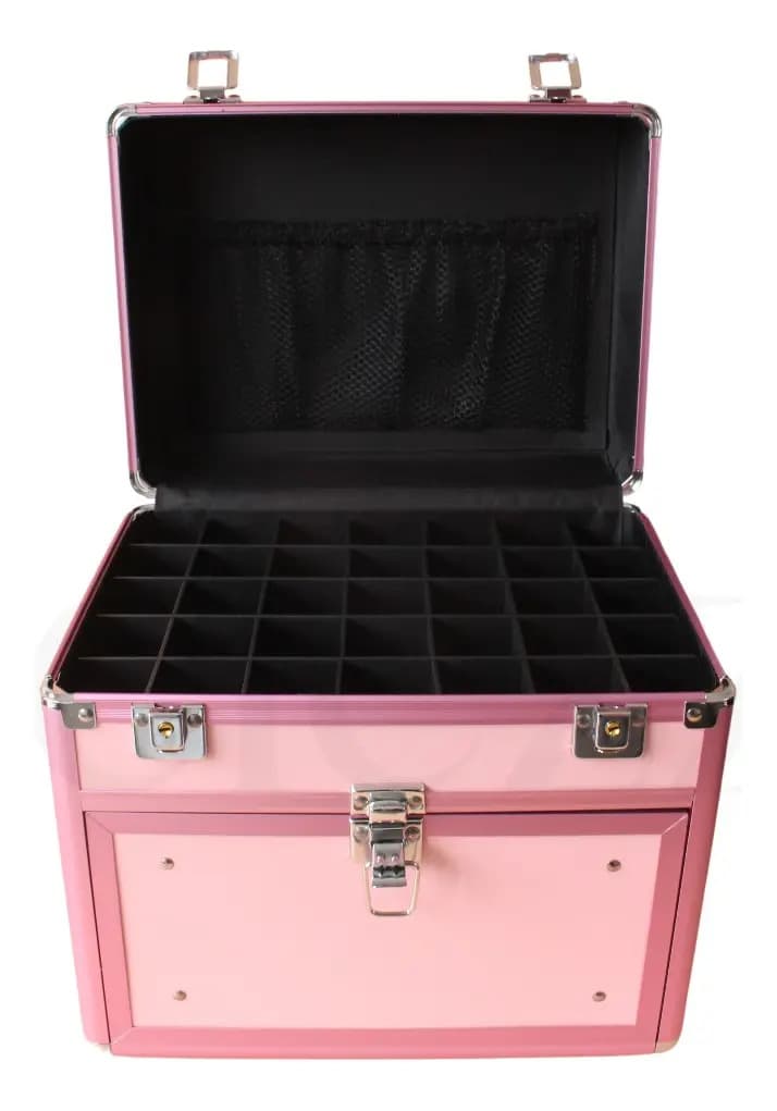 Maleta Maquiagem Profissional Maquiagem, Manicure, Joias Cor Rosa