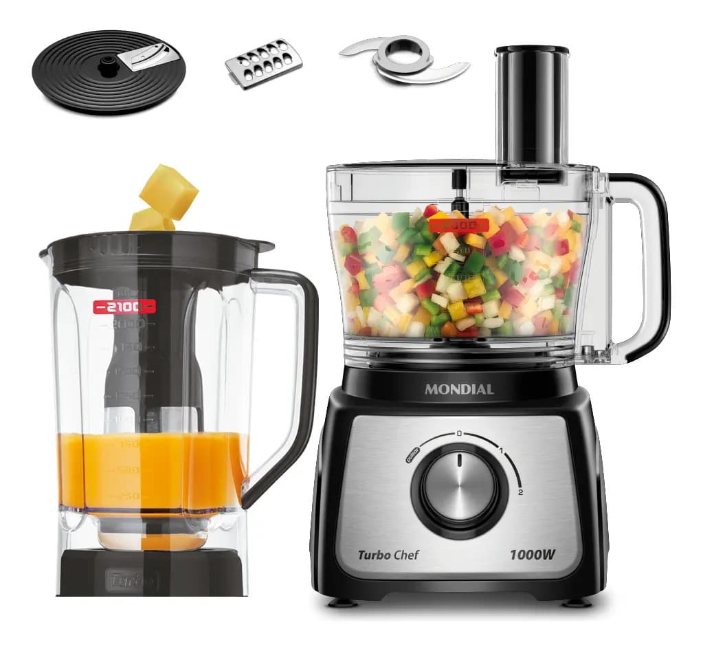 Multiprocessador Turbo Chef 5 Em 1 Mondial 1000W MPN-01-B — foto 1 de 8