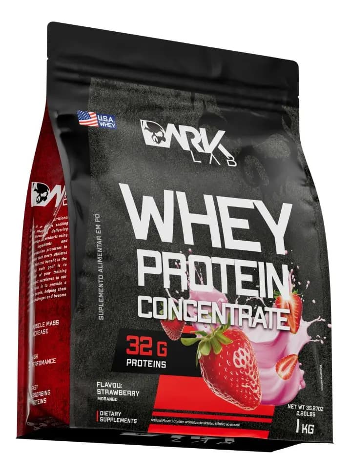 Whey Protein Concentrado 1kg Morango Dark Lab — foto 1 de 5