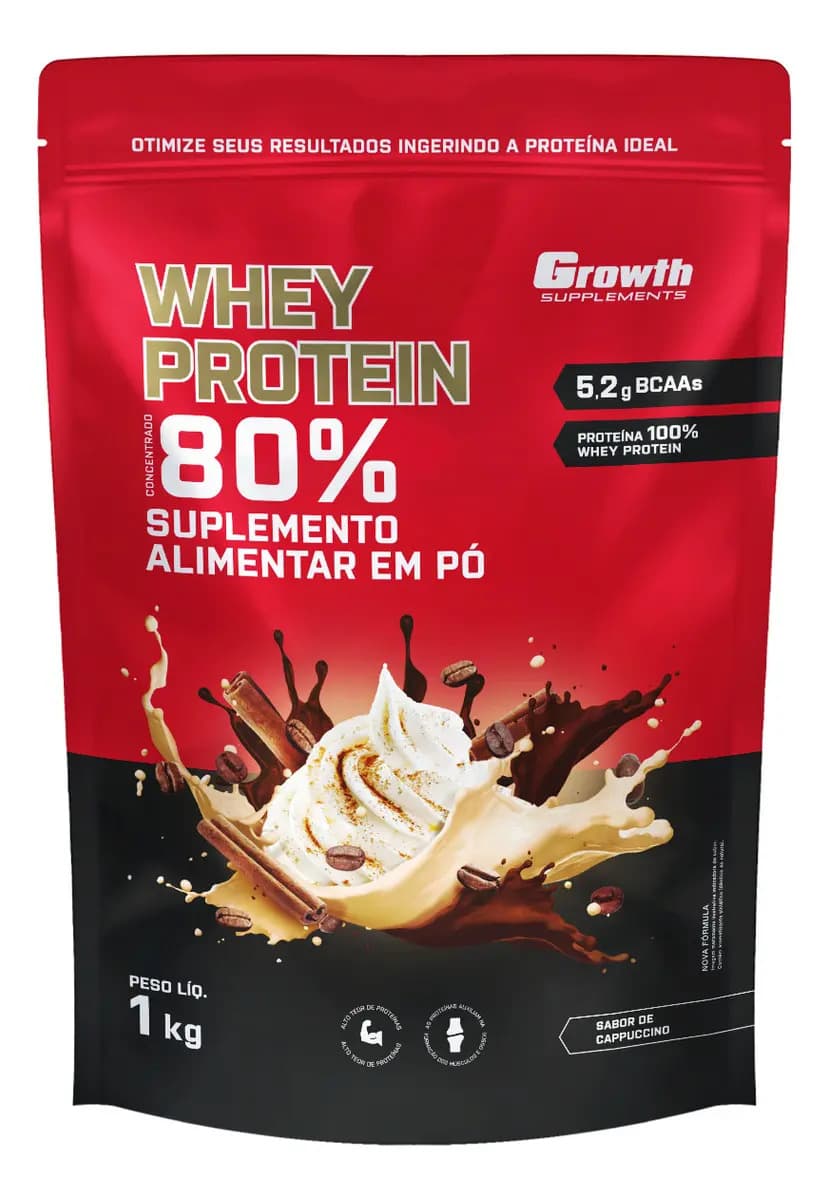 Whey Protein Concentrado 1kg Growth Supplements - Capuccino — foto 1 de 5