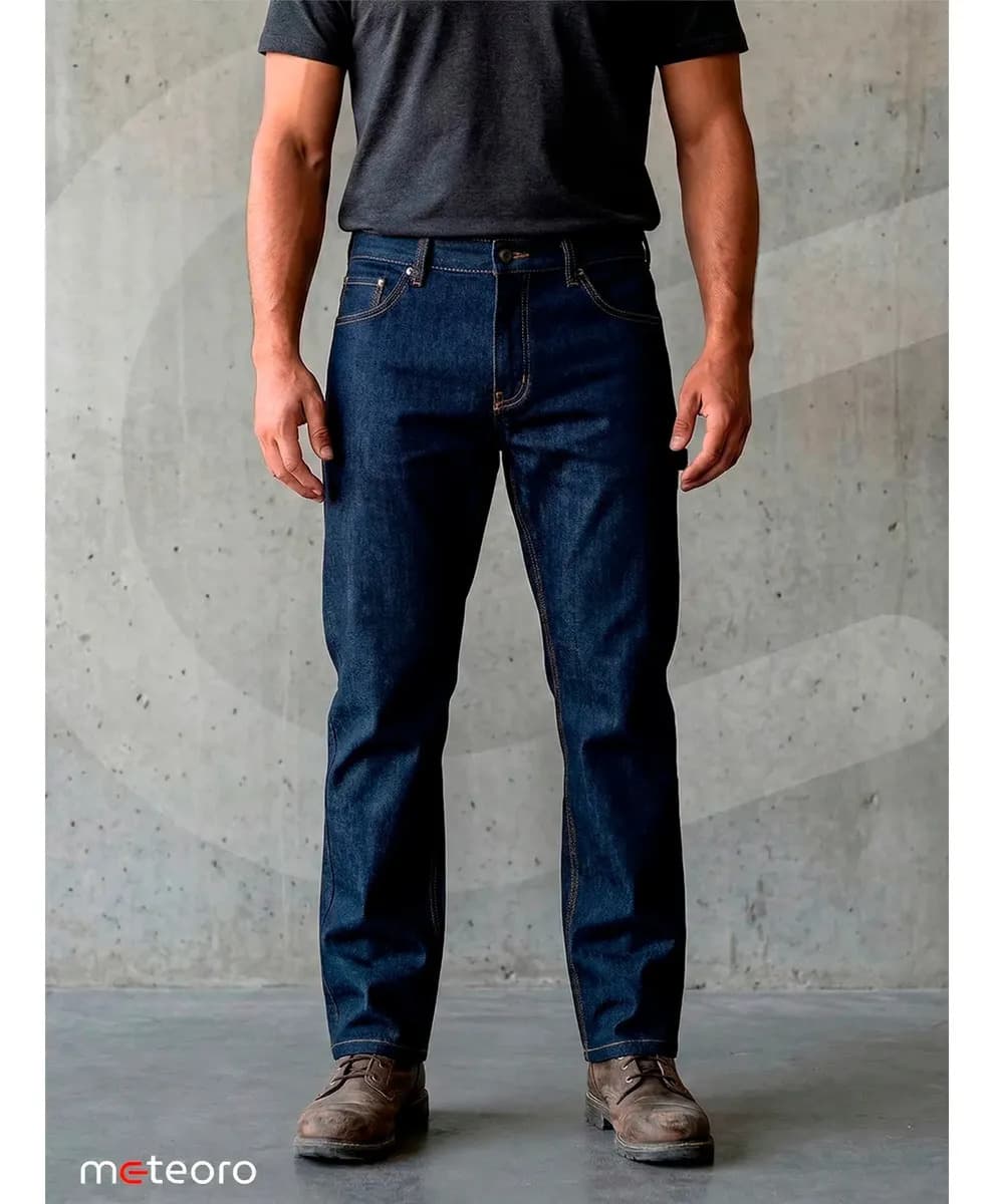 Calça Jeans Masculina Tradicional Elastano Premium Reta Azul Escuro Meteoro 42 — foto 1 de 5