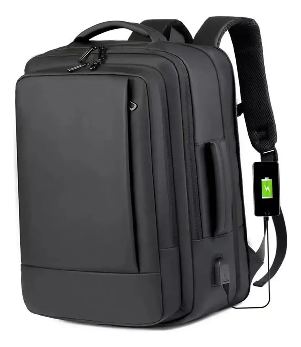 Mochila jiesipote À Prova D'água Reforçada Expansível Cor Preto — foto 1 de 10
