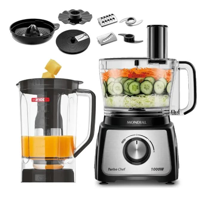 Multiprocessador Turbo Chef 9 em 1 Mondial 1000W MPN-01-BF — foto 1 de 10