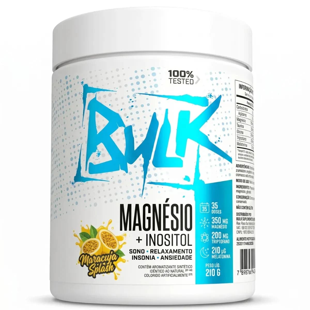 Magnésio Inositol (melatonina Glicina Taurina Triptofano) 210g - Bulk Nutrition — foto 1 de 5