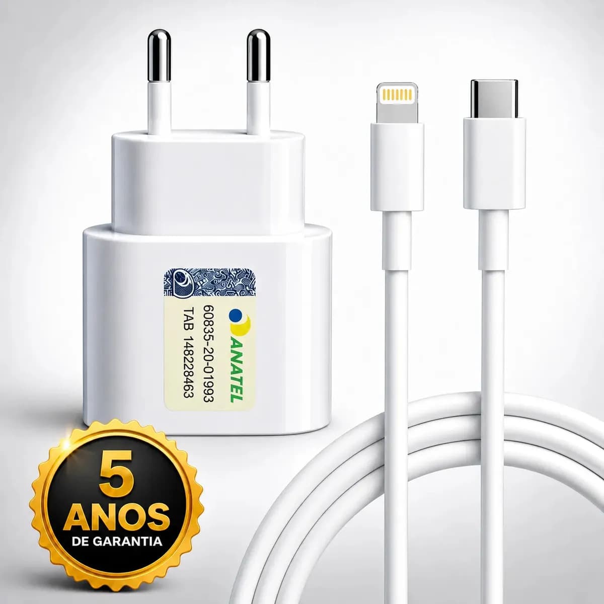 Carregador 30w Turbo Para iPhone 8 X Xr 11 12 13 14 Pro Max Fonte Usb C Cor Branca Dtimp — foto 1 de 6