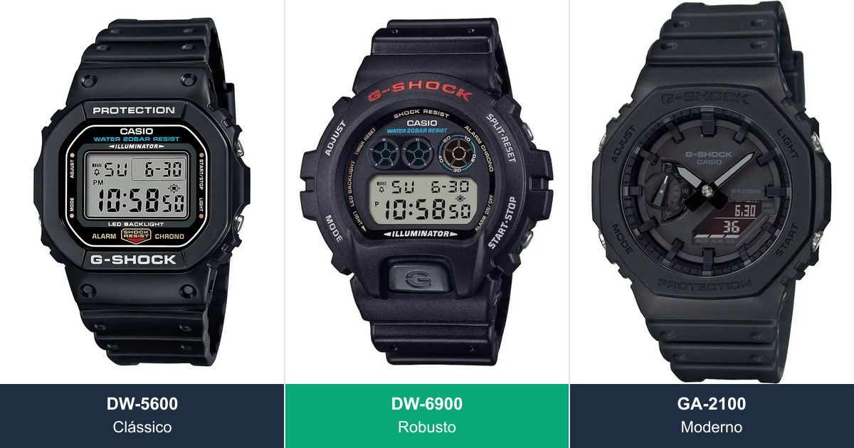 DW-5600, DW-6900 ou GA-2100: qual G-Shock comprar?