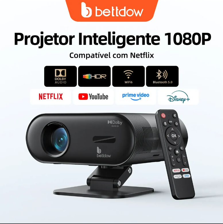 Projetor 13000 Lm Bettdow Ac1094 Netflix Oficial 450ansi 4k